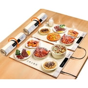 Warming Mat for Food, 2 Pack Food Warming Mat, Electric Warming Tray for Buffets Party with 7 Adjustable Temperature, 6 Timer, Fast Heating Silicone Food Warmer for Parties Home Travel Countertop